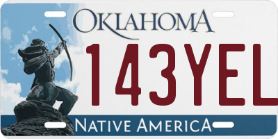 OK license plate 143YEL