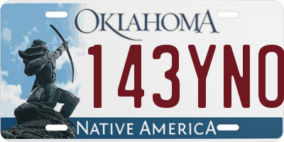 OK license plate 143YNO