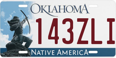 OK license plate 143ZLI