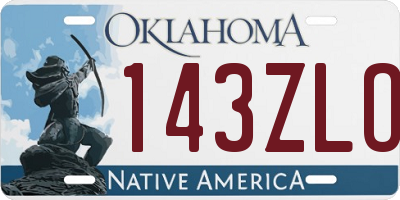 OK license plate 143ZLO