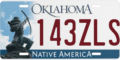 OK license plate 143ZLS