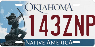 OK license plate 143ZNP