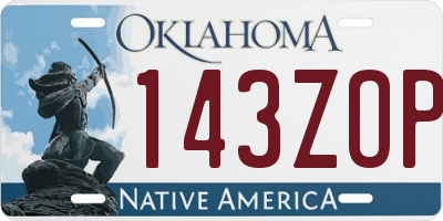 OK license plate 143ZOP