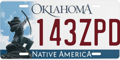 OK license plate 143ZPD