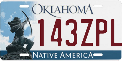 OK license plate 143ZPL