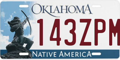 OK license plate 143ZPM