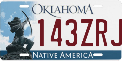 OK license plate 143ZRJ