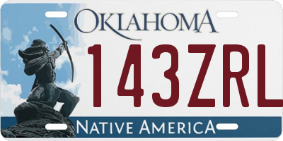 OK license plate 143ZRL