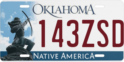 OK license plate 143ZSD