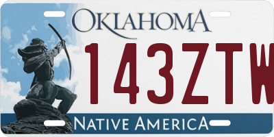 OK license plate 143ZTW