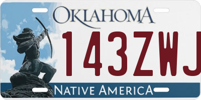 OK license plate 143ZWJ
