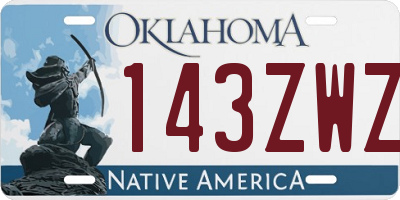 OK license plate 143ZWZ