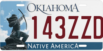 OK license plate 143ZZD