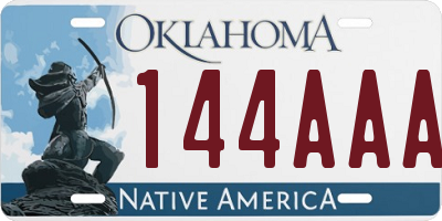 OK license plate 144AAA