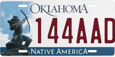 OK license plate 144AAD