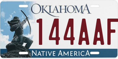 OK license plate 144AAF