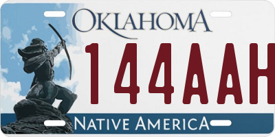 OK license plate 144AAH