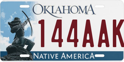 OK license plate 144AAK