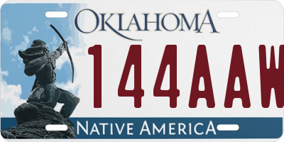 OK license plate 144AAW