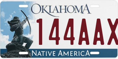 OK license plate 144AAX