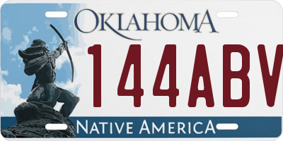 OK license plate 144ABV