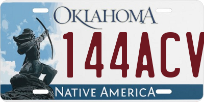 OK license plate 144ACV