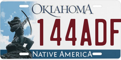 OK license plate 144ADF