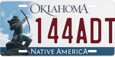 OK license plate 144ADT