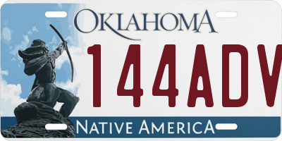 OK license plate 144ADV