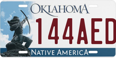 OK license plate 144AED