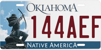 OK license plate 144AEF