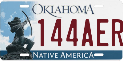 OK license plate 144AER