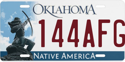 OK license plate 144AFG