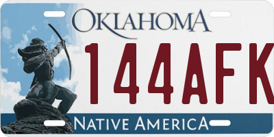 OK license plate 144AFK