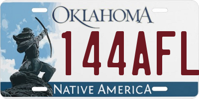 OK license plate 144AFL