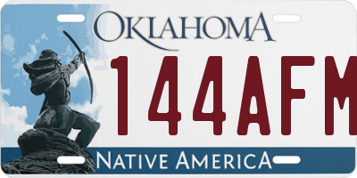 OK license plate 144AFM