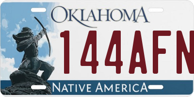 OK license plate 144AFN