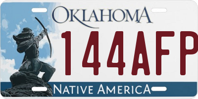 OK license plate 144AFP