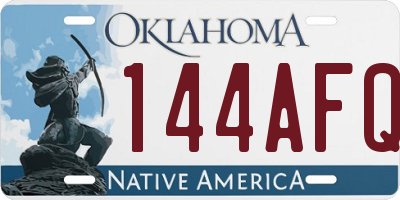 OK license plate 144AFQ