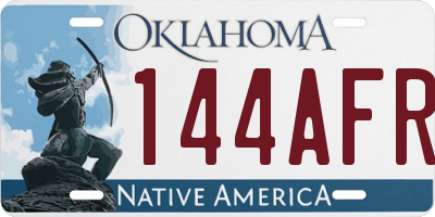 OK license plate 144AFR