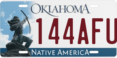 OK license plate 144AFU