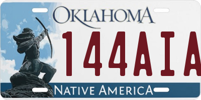 OK license plate 144AIA