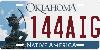 OK license plate 144AIG