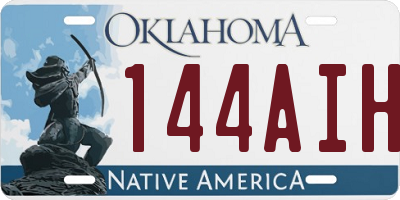 OK license plate 144AIH