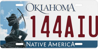 OK license plate 144AIU