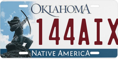 OK license plate 144AIX