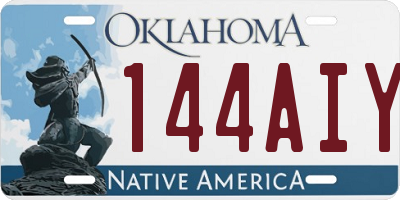 OK license plate 144AIY