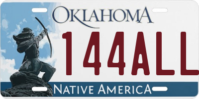 OK license plate 144ALL