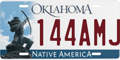 OK license plate 144AMJ