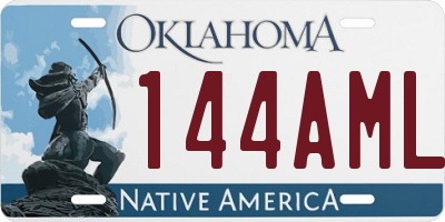 OK license plate 144AML